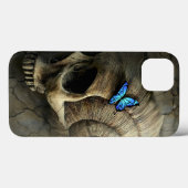 Griezelige Schedel en Vlinder Case-Mate iPhone Case (Achterkant (horizontaal))