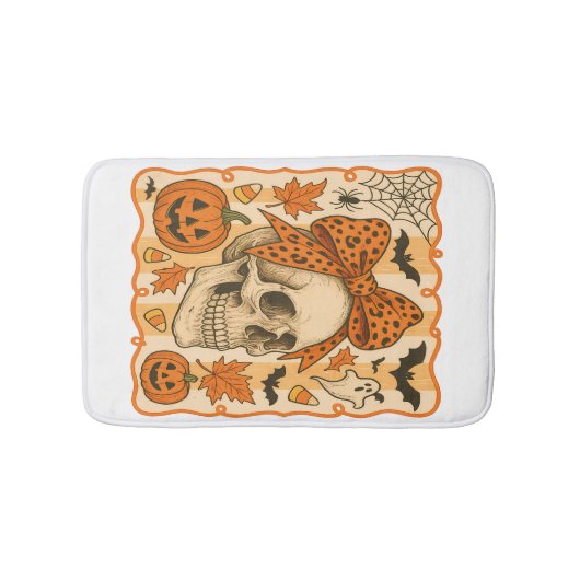 Griezelige Schedel Halloween Badmat (Voorkant)