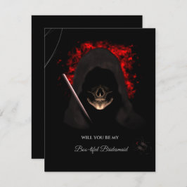 Griezelige schedel Halloween bruidsmeisje voorstel Kaart