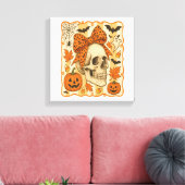 Griezelige Schedel Halloween Canvas Afdruk (Insitu (Woonkamer))