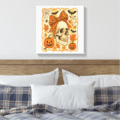 Griezelige Schedel Halloween Canvas Afdruk (Insitu (Slaapkamer))
