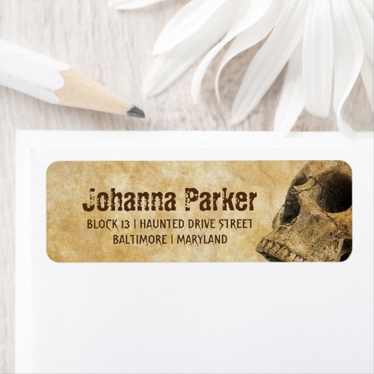  griezelige schedel Halloween Etiket (Insitu)