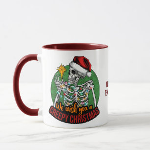 Griezelige Schedel Kerstmis Gewenst een enge Kers Mok