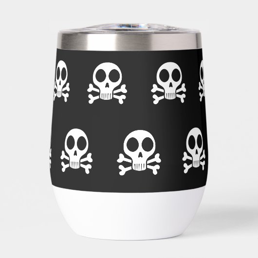 griezelige schedel op een zwarte achtergrond (Voorkant)