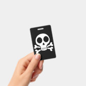griezelige schedel op een zwarte achtergrond badge (Handheld)