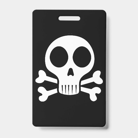 griezelige schedel op een zwarte achtergrond badge (Voorzijde)