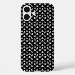 griezelige schedel op een zwarte achtergrond iPhone 16 plus hoesje