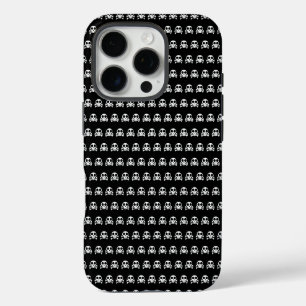 griezelige schedel op een zwarte achtergrond iPhone 16 pro hoesje