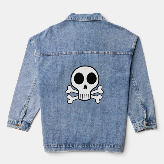 griezelige schedel op een zwarte achtergrond denim jacket (Achterkant)