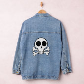 griezelige schedel op een zwarte achtergrond denim jacket (Hangar)