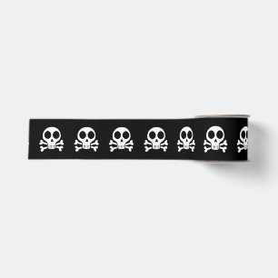 griezelige schedel op een zwarte achtergrond grosgrain lint