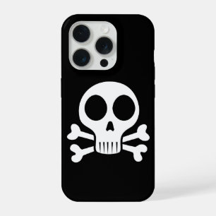 griezelige schedel op een zwarte achtergrond iPhone 15 pro case