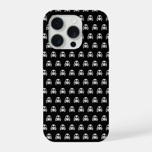 griezelige schedel op een zwarte achtergrond iPhone 15 pro case