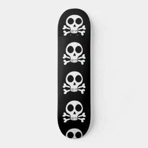 griezelige schedel op een zwarte achtergrond persoonlijk skateboard