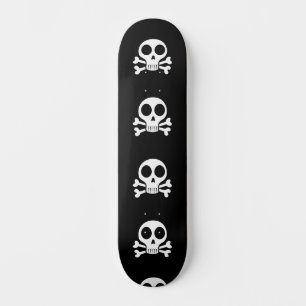griezelige schedel op een zwarte achtergrond persoonlijk skateboard