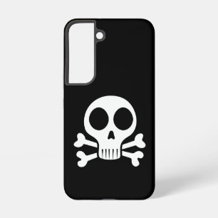 griezelige schedel op een zwarte achtergrond samsung galaxy hoesje