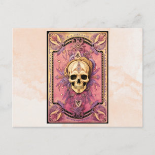 Griezelige Schedel Planchette Beige Waterverf Hall Feestdagenkaart