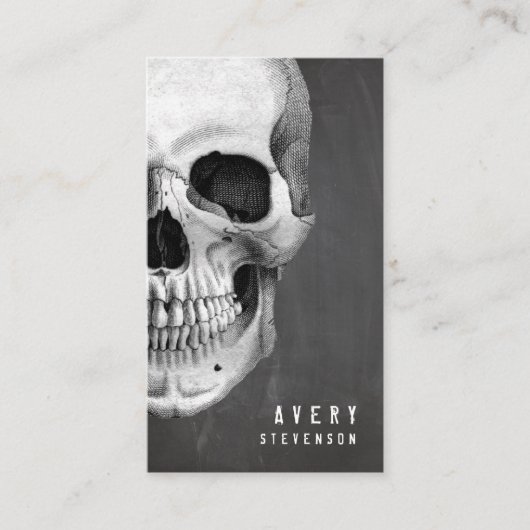 griezelige  schedel visitekaartje (Voorkant)