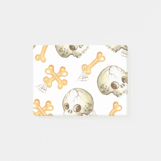 Griezelige schedels en botten Halloween patroon Post-it® Notes (Voorkant)