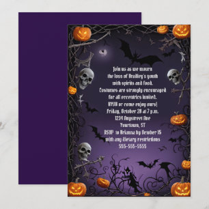 Griezelige Schedels Volwassenen Halloween Verjaard Kaart