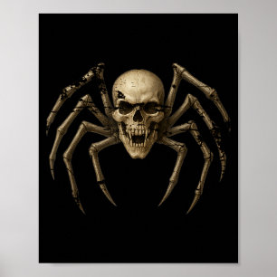 Griezelige Schedelspin - Y Gothische Halloween Kos Poster