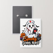 . Griezelige schoolverpleegster Button (Voorkant / Achterkant)