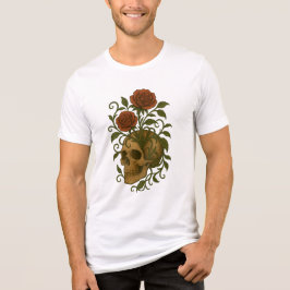 Griezelige schoonheid Schedel en Rozen Halloween K Tri-Blend Shirt