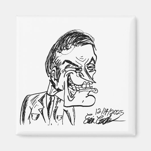griezelige schurk cartoon magneet (Voorkant)
