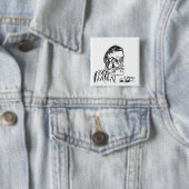 griezelige schurk cartoon vierkante button 5,1 cm (In situ)