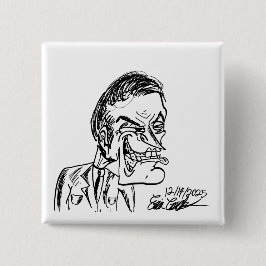 griezelige schurk cartoon vierkante button 5,1 cm