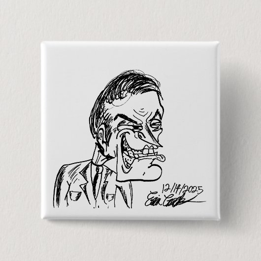 griezelige schurk cartoon vierkante button 5,1 cm (Voorkant)