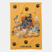 Griezelige Seizoen Boxer Halloween Pompoen Aangepa