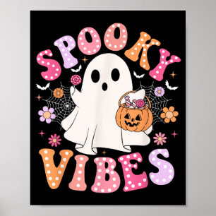Griezelige Sfeer Geest Retro Groovy Halloween Poster