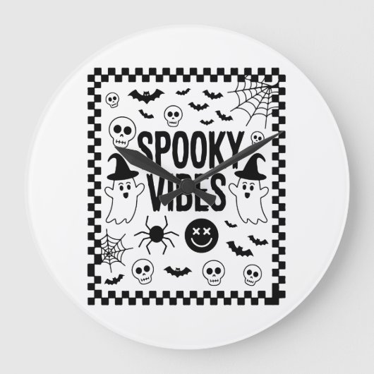 Griezelige Sfeer Retro Halloween Grote Klok (Voorkant)