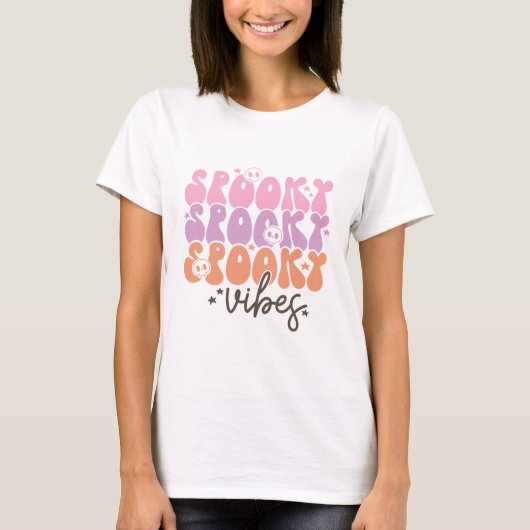 Griezelige Sfeer Witte Halloween T-shirt (Voorkant)