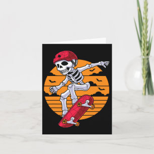 Griezelige Skateboardende Skelet Grappige Skater Kaart