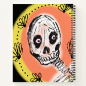 Griezelige Skelet Halloween Doodle Notitieboek (Achterkant)