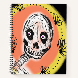 Griezelige Skelet Halloween Doodle Notitieboek