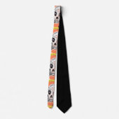 Griezelige Skelet Halloween Doodle Stropdas (Achterkant)