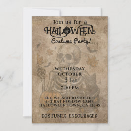 Griezelige Skelet Halloween Feest Uitnodiging
