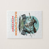 Griezelige Skelet Heks – Halloween Kerkhof Advent Legpuzzel (Horizontaal)