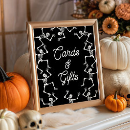 Griezelige Skelet Kaarten en Cadeaus Baby Shower B Poster