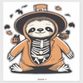 Griezelige skelet luiaard trick-or-treating Klassi Sticker (Vel)