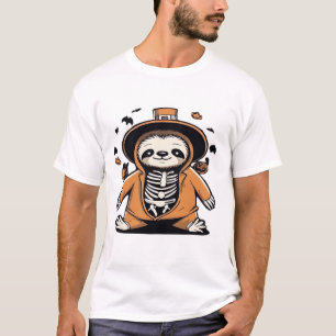 Griezelige skelet luiaard trick-or-treating Klassi T-shirt