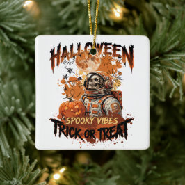 Griezelige Skelet Ruimtevaarder Halloween Ornament
