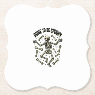 Griezelige Skelet Shirt Vintage Halloween Botten D Kartonnen Onderzetters
