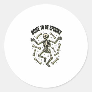 Griezelige Skelet Shirt Vintage Halloween Botten D Ronde Sticker