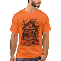 Griezelige Skelet Spokenhuis T-shirt voor Koppels