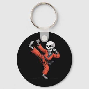 Griezelige Skelet Taekwondo Halloween Kostuum Sleutelhanger