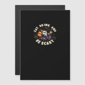 Griezelige Skelet Viert Halloween Eet Drinkt (Voorkant / Achterkant)